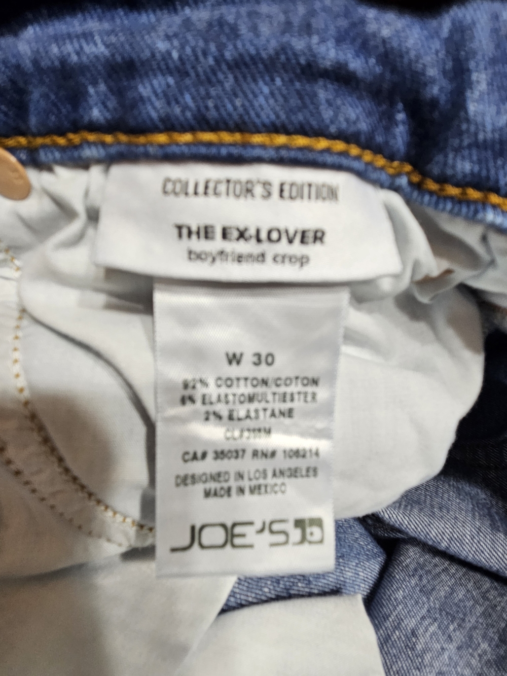 Joe's Jeans Collector's Edition The Ex-Lover Boyfriend Crop -Size 30 - Picture 5 of 11